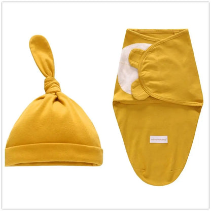 Baby Swaddle Blanket + Cap – Soft, Secure, and Eco-Friendly Comfort for Your Newborn