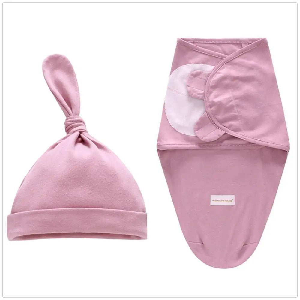 Baby Swaddle Blanket + Cap – Soft, Secure, and Eco-Friendly Comfort for Your Newborn